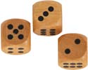Traditional Wooden Dice, 
3 reproduction dice
